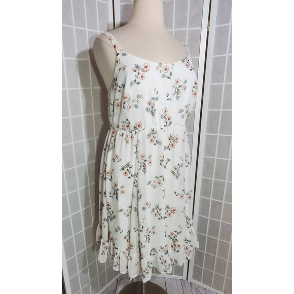 NWT Torrid Floral Ivory Chiffon Tank Floral Skater Dress Plus Size: 2X (18/20) - Picture 7 of 7